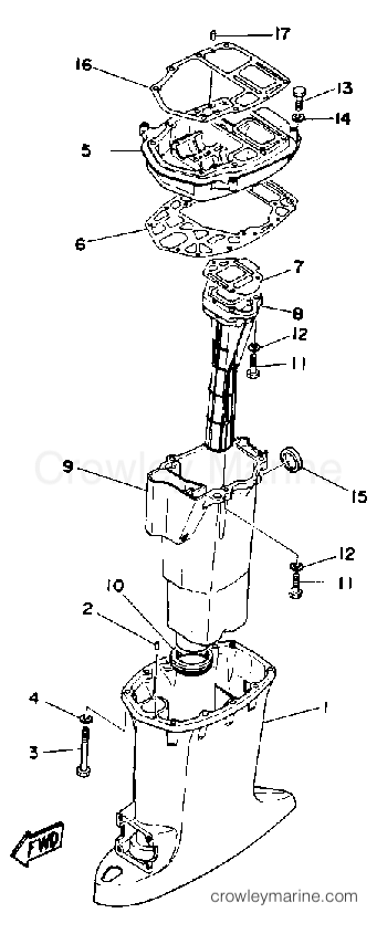 Yamaha Motors 50ELRP - UPPER CASING
