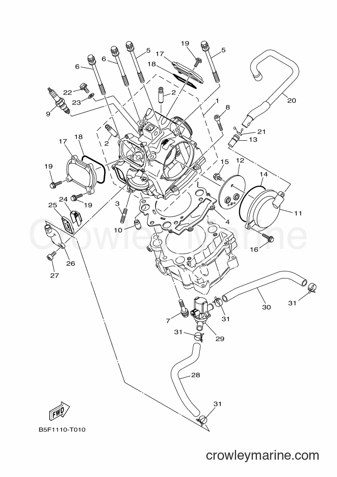 Yamaha Motors YXM700E (B5FA) [010] - CYLINDER HEAD