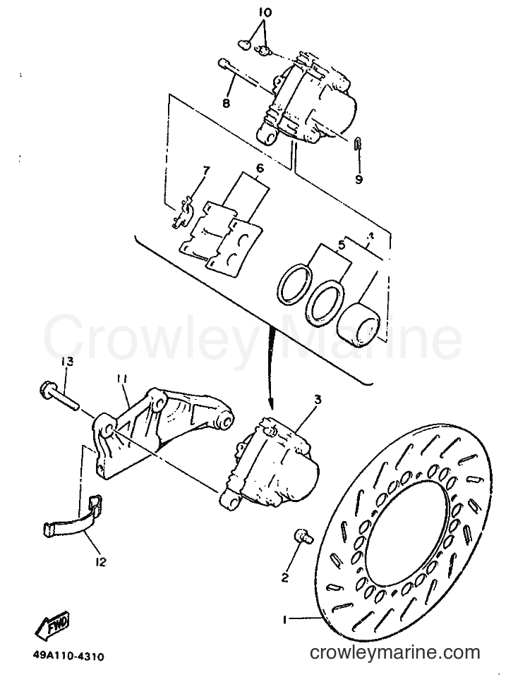 Yamaha Motors FJ600 (3RC1) [010] - REAR BRAKE CALIPER