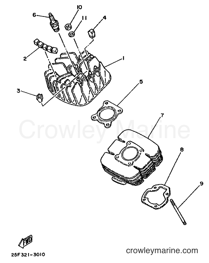 1987 Scooter DT50MX - DT50MX (2UN) [99A] - CYLINDER HEAD