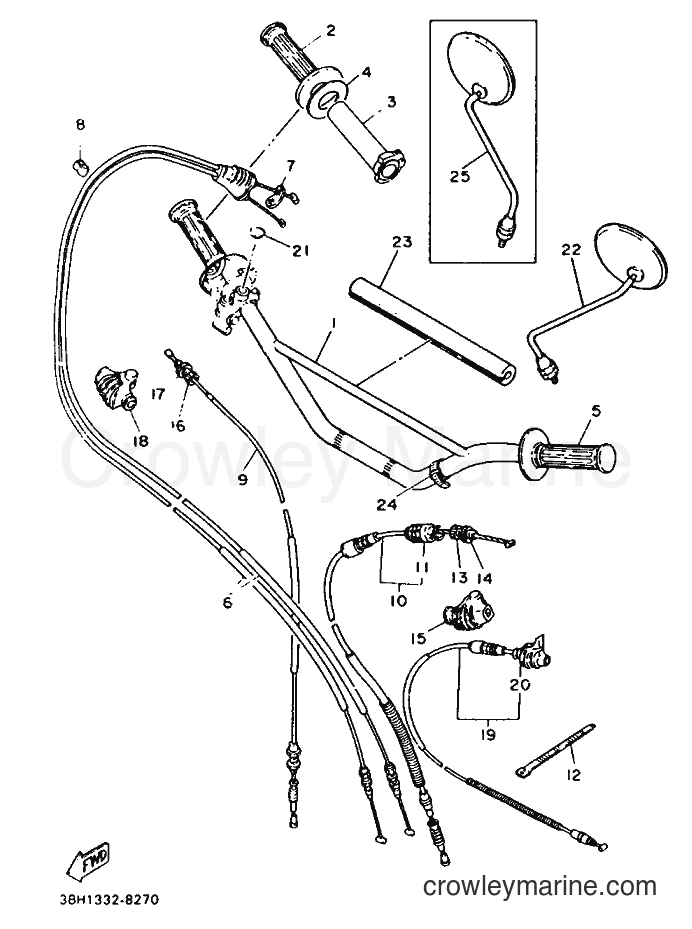 1988 Dirt Bike XT500 - XT500 (3BH1) [999] - STEERING HANDLE & CABLE