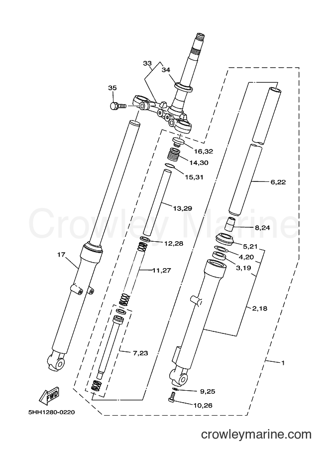2001 Street Bike YBR125E - YBR125E (5NH3) [010] - FRONT FORK