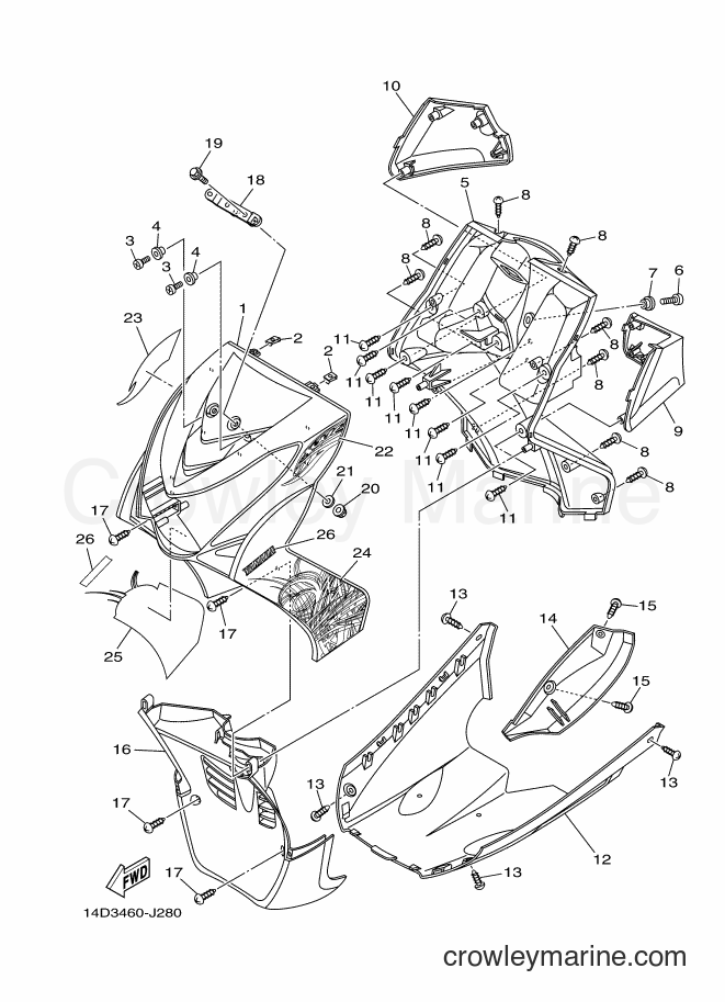 Yamaha Motors AL115C (14D3) [010] - LEG SHIELD