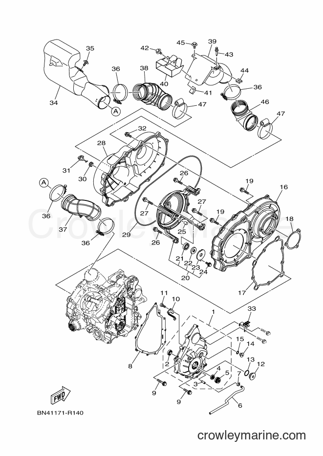 2017 ATV YXE700E - YXE700E (2MBD) [010] - CRANKCASE COVER 1