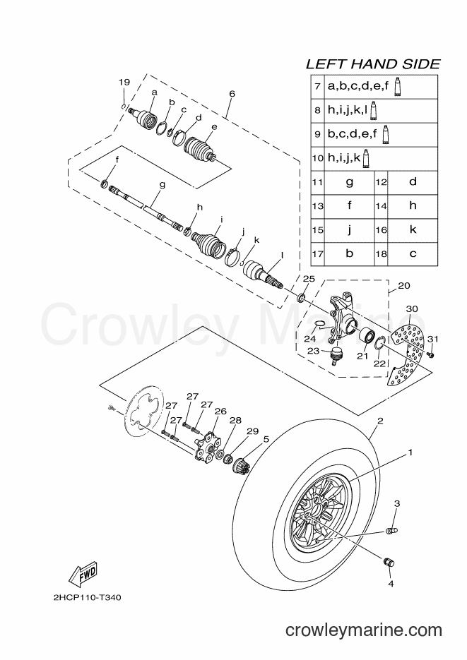 2018 ATV YXZ1000E - YXZ1000E (2HCR) [010] - FRONT WHEEL
