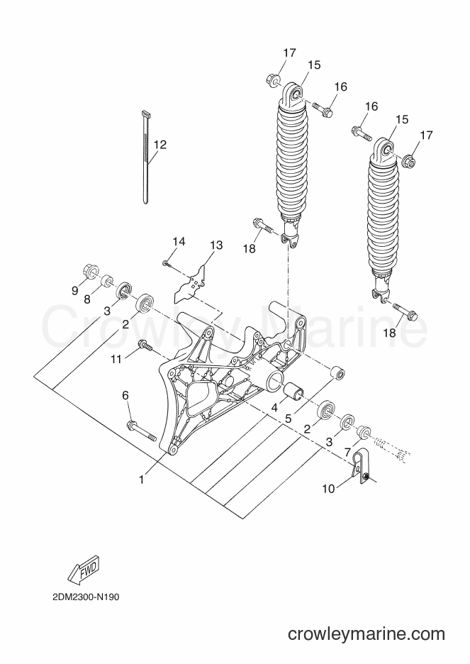 2014 Scooter YP125RA - YP125RA (2DM2) [030] - REAR ARM & SUSPENSION