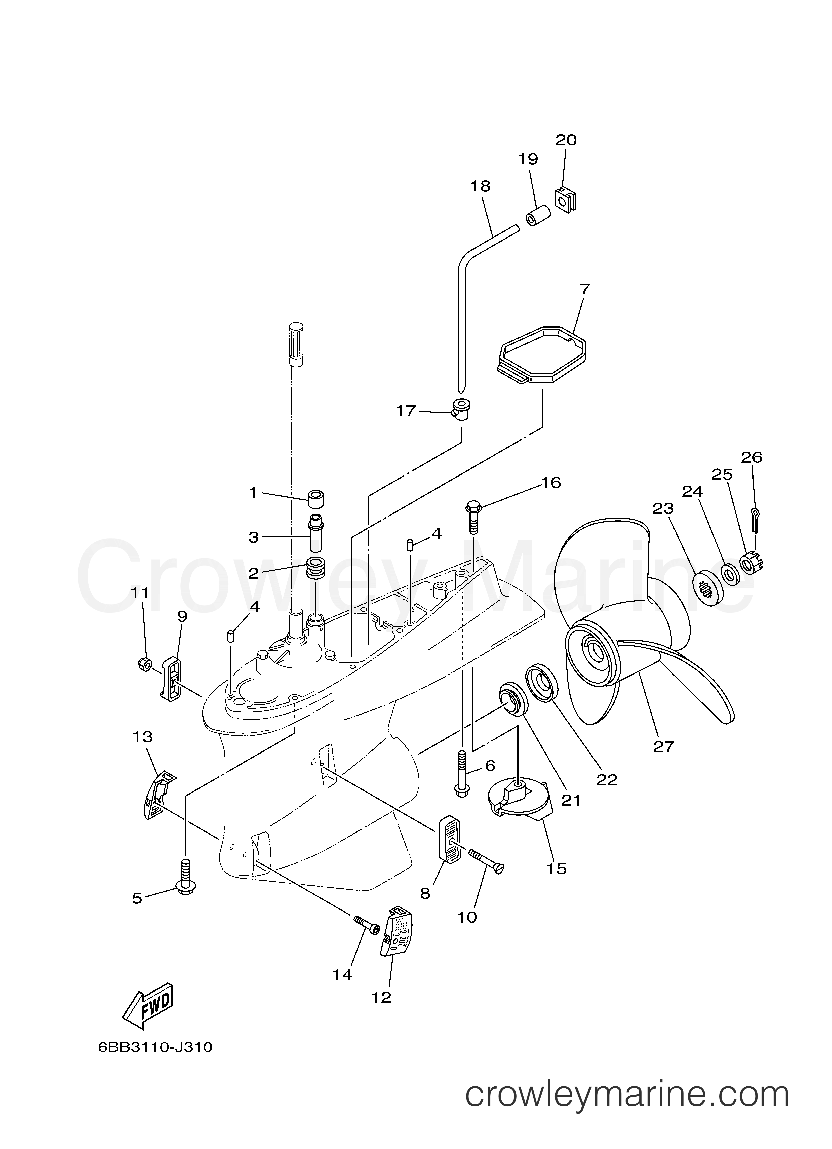 Yamaha Motors F225TLR - LOWER CASING DRIVE 2