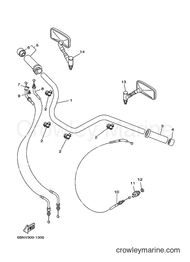 Yamaha Motors XVS650A (5SC6) [020] - STEERING HANDLE & CABLE
