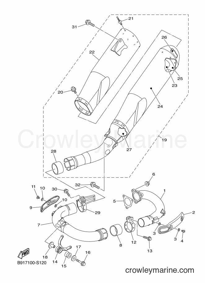 2017 Dirt Bike YZ450FX - YZ450FX (B918) [010] - EXHAUST