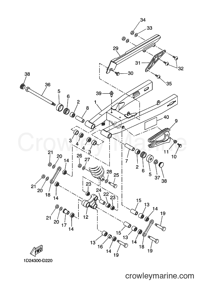2005 Dirt Bike XT660X - XT660X (1D24) [050] - REAR ARM