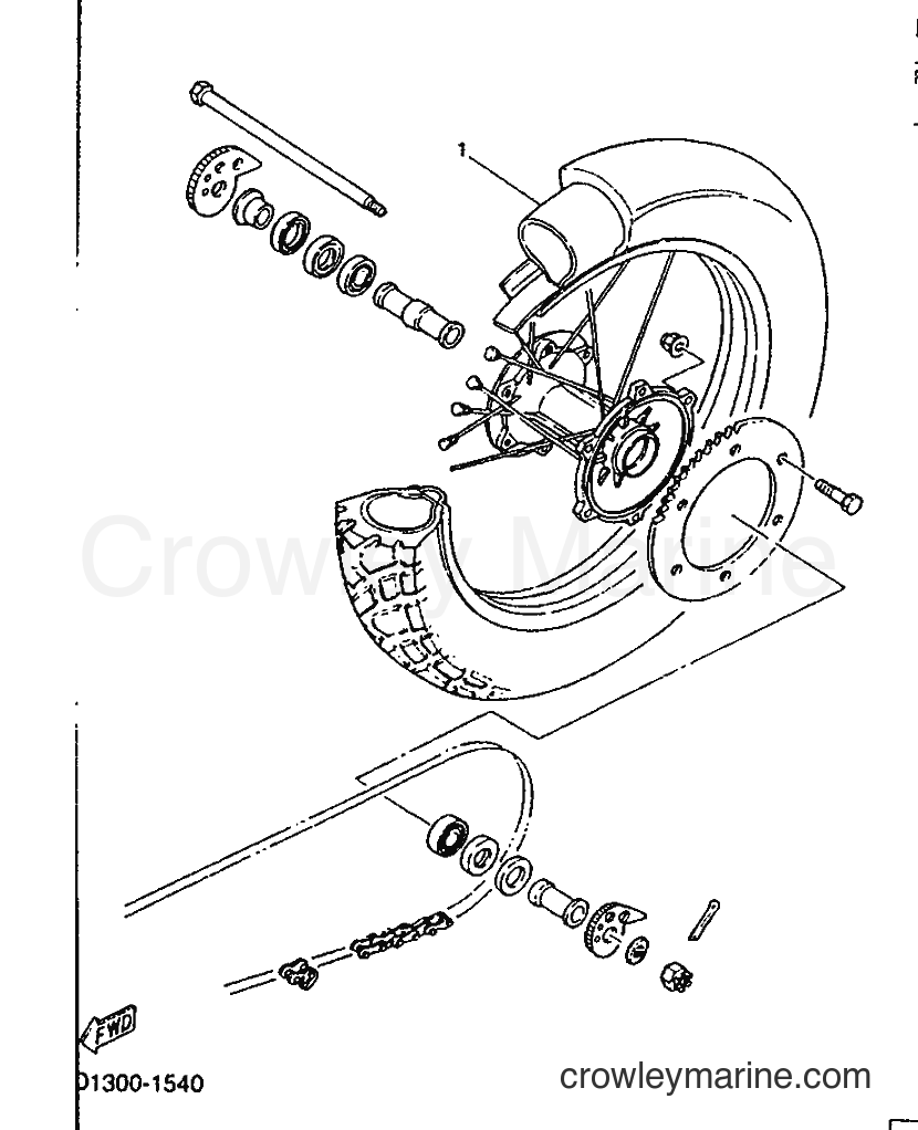 Yamaha Motors TDR125 (3XD1) [999] - REAR WHEEL