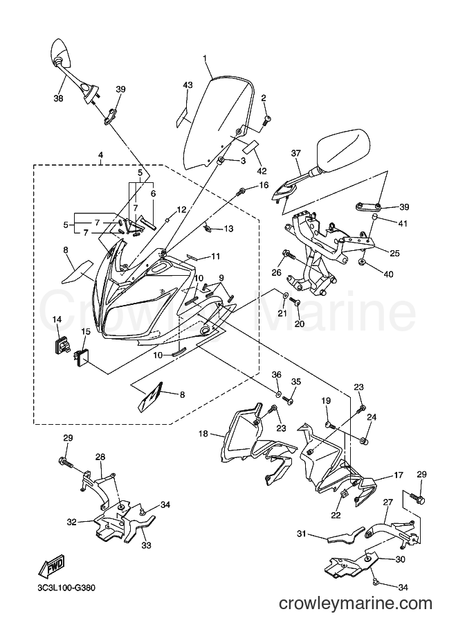 Yamaha Motors FZ1-S (1CA4) [010] - COWLING 1