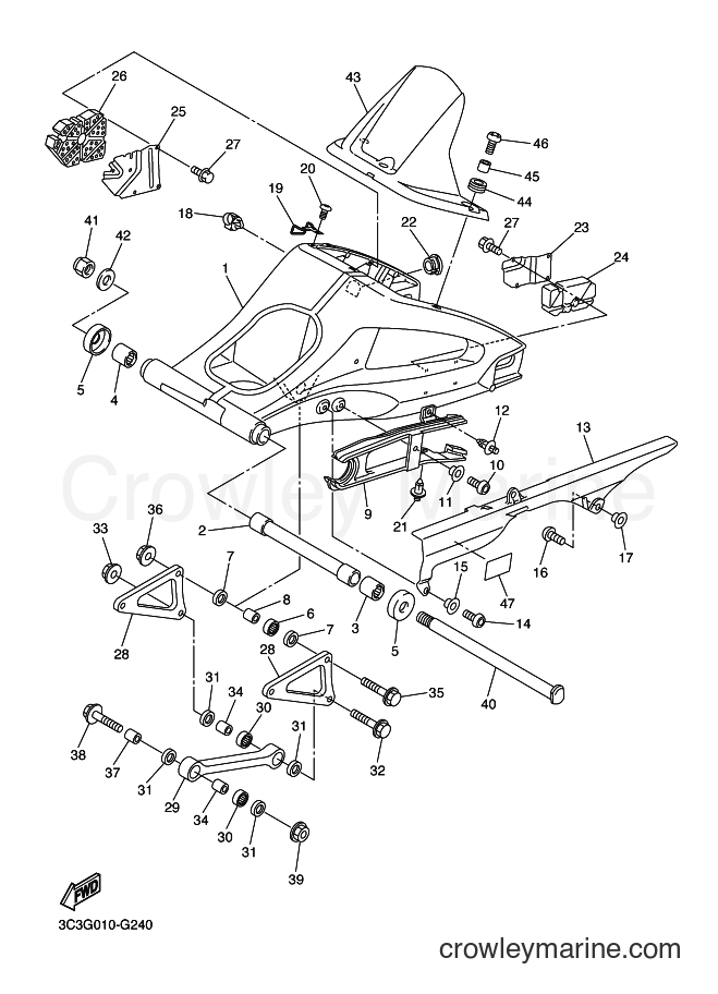 Yamaha Motors FZ1-S (1CA8) [010] - REAR ARM