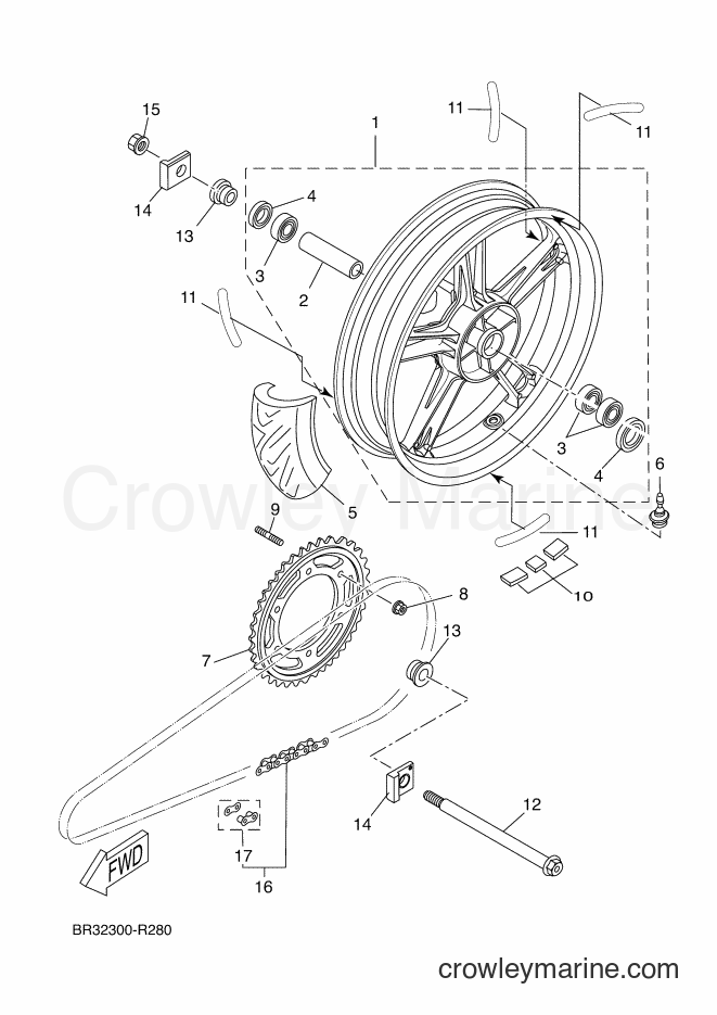 2017 Sport Bike MT125-A - MT125-A (BR35) [080] - REAR WHEEL