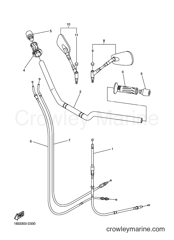 2006 Street Bike FZ6-N - FZ6-N (1B37) [020] - STEERING HANDLE & CABLE