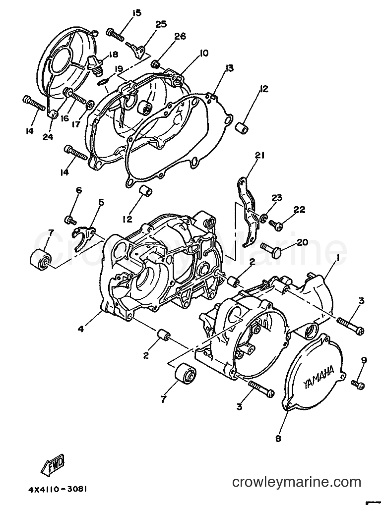 1989 Dirt Bike PW50W - PW50W (3PT1) [010] - CRANKCASE