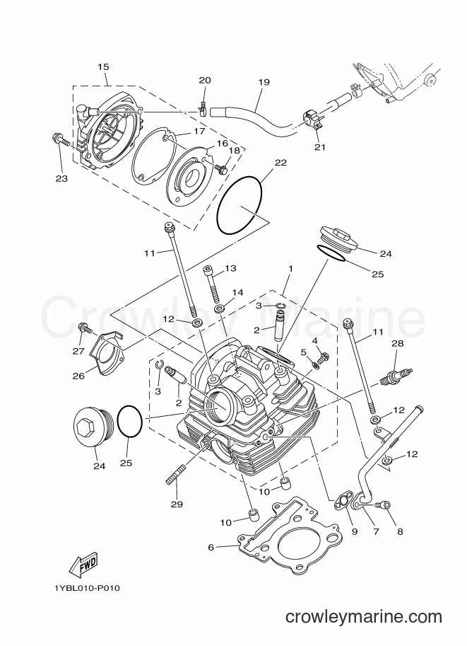 2017 Dirt Bike XT250 - XT250 (B1H1) [010] - CYLINDER HEAD