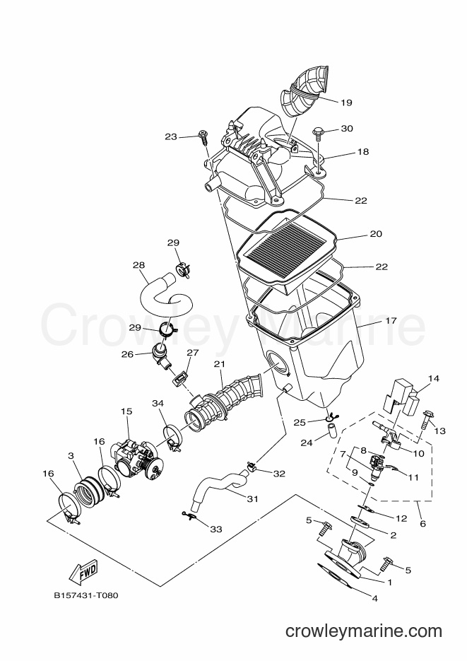 Yamaha Motors T150 (B157) [010] - INTAKE