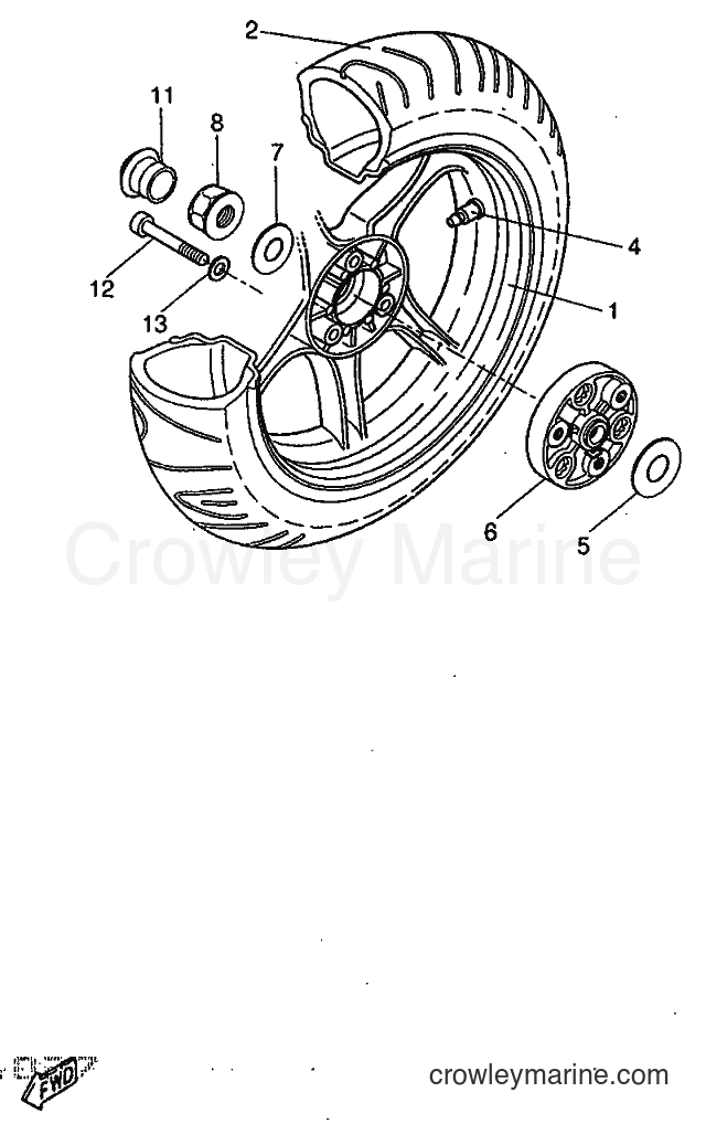 1997 Scooter YQ50 - YQ50 (5DN1) [999] - REAR WHEEL