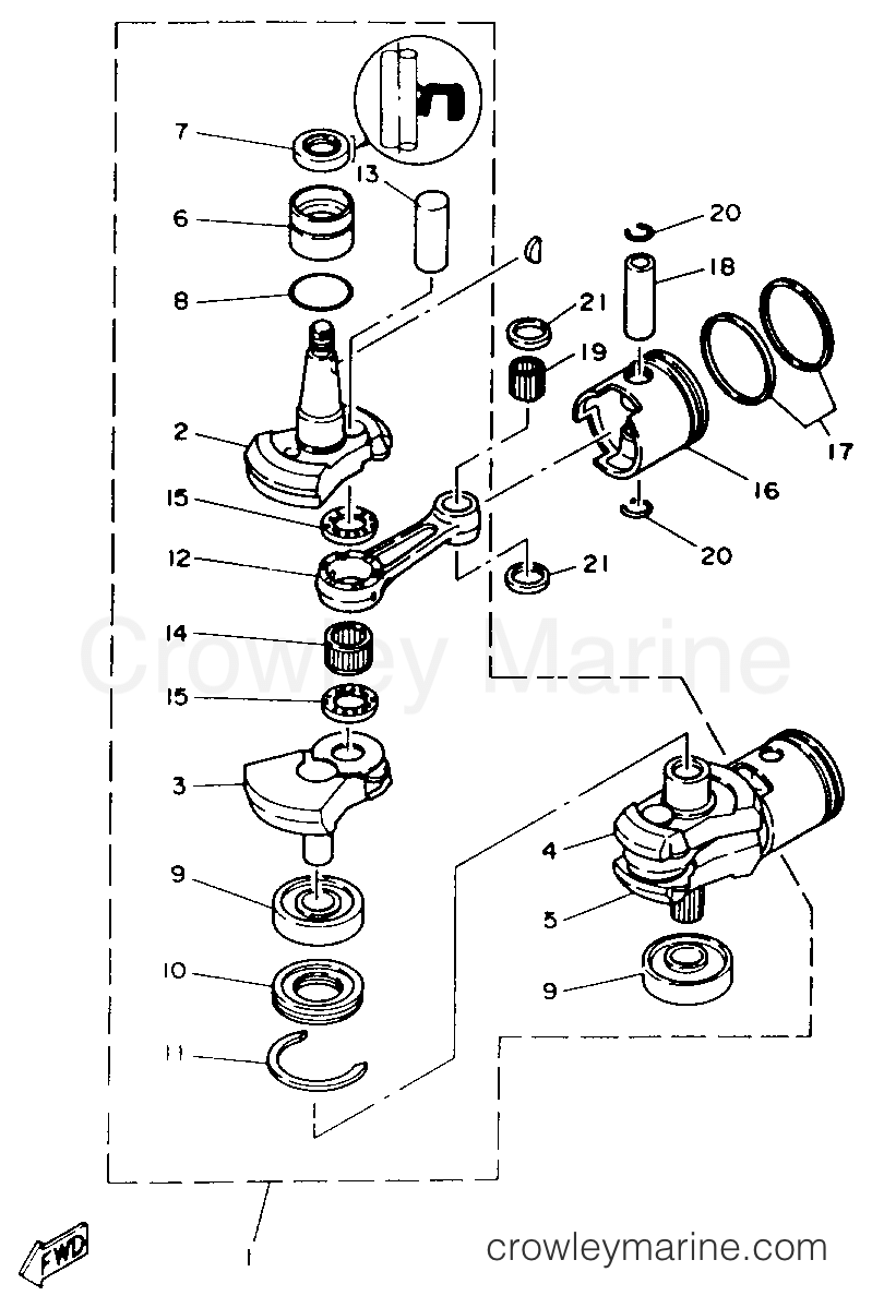 Yamaha Motors C30ELRR - CRANKSHAFT PISTON