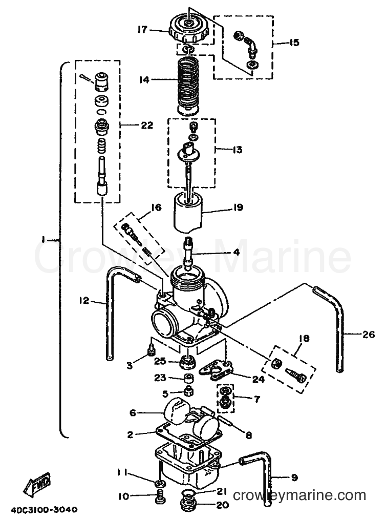 1993 Dirt Bike WR250Z - WR250Z (4DC3) [020] - CARBURETOR