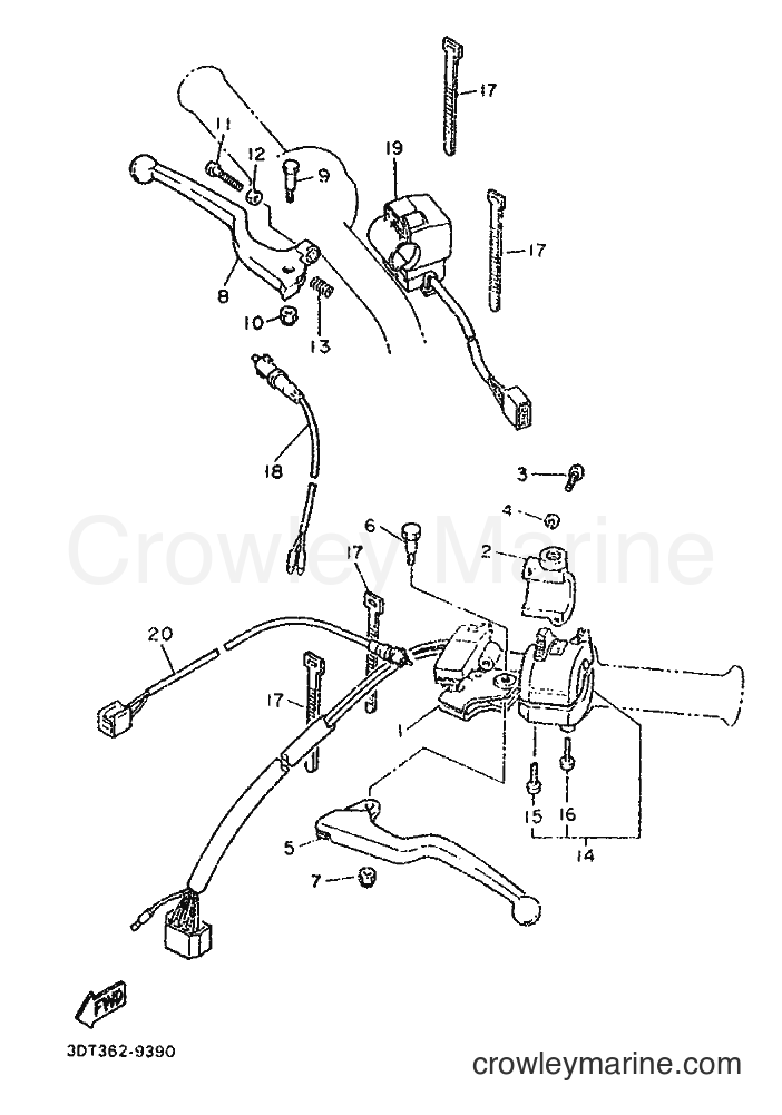 1989 Dirt Bike XT500Z - XT500Z (3DT2) [999] - HANDLE SWITCH & LEVER