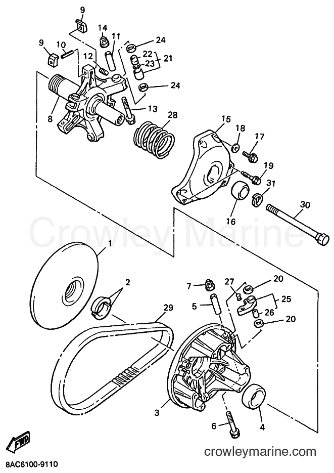 Yamaha Motors VK540E (8ACL) [010] - PRIMARY SHEAVE