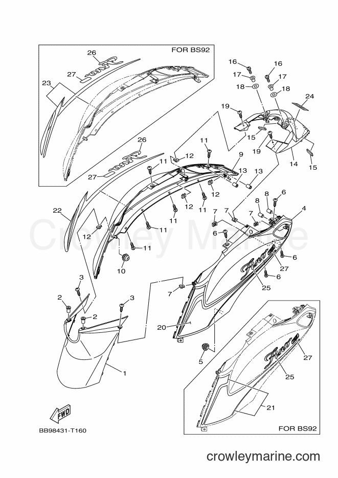 Yamaha Motors LNC125-I (BS92) [010] - SIDE COVER