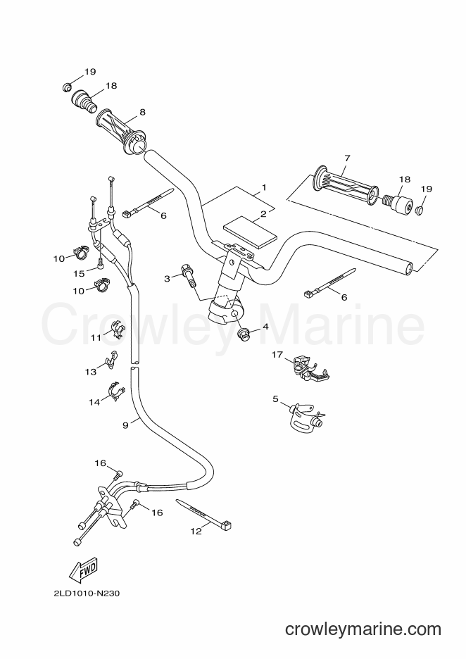 Yamaha Motors XC155 (2SW2) [010] - STEERING HANDLE & CABLE