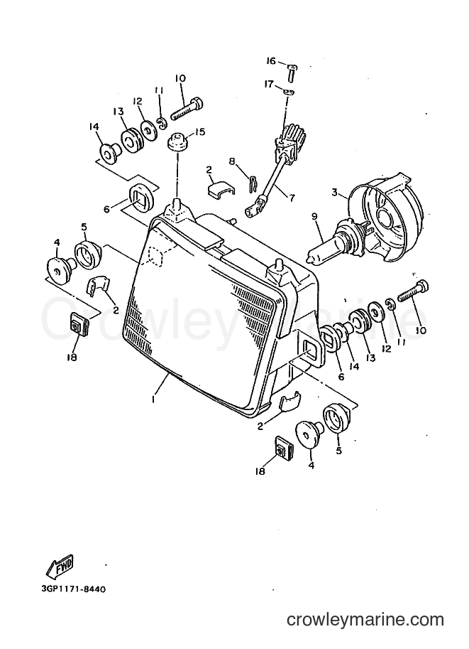 1989 Sport Bike FJ1200 - FJ1200 (3GP2) [010] - HEADLIGHT