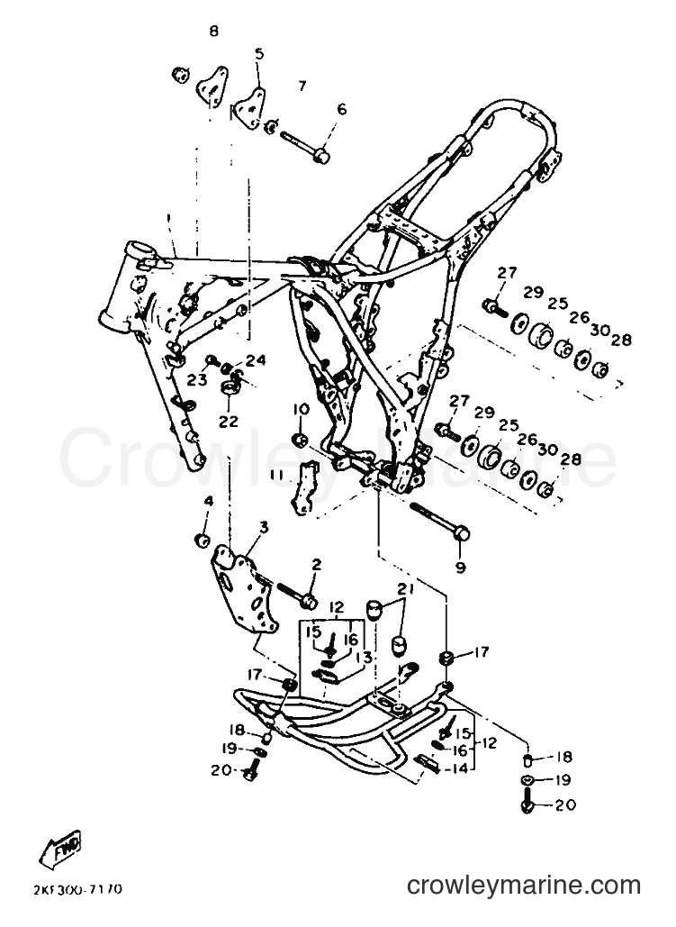 1987 Dirt Bike XT600 - XT600 (2KF) [999] - FRAME