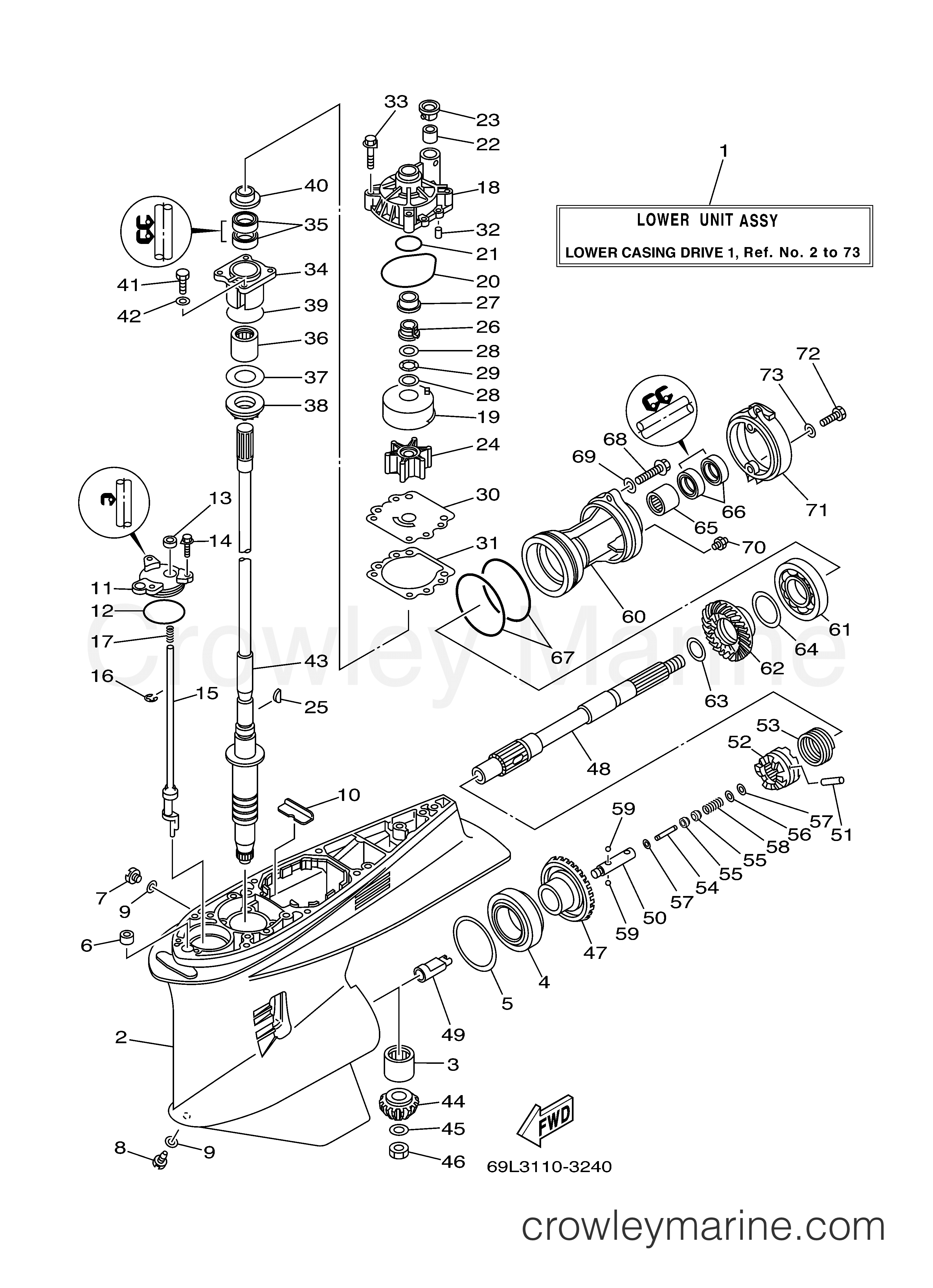 Yamaha Motors VX250TLRC - LOWER CASING DRIVE 1