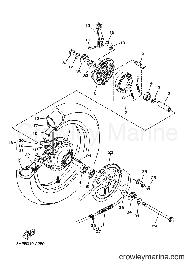 Yamaha Motors TT-R125LW (5HPH) [110] - REAR WHEEL