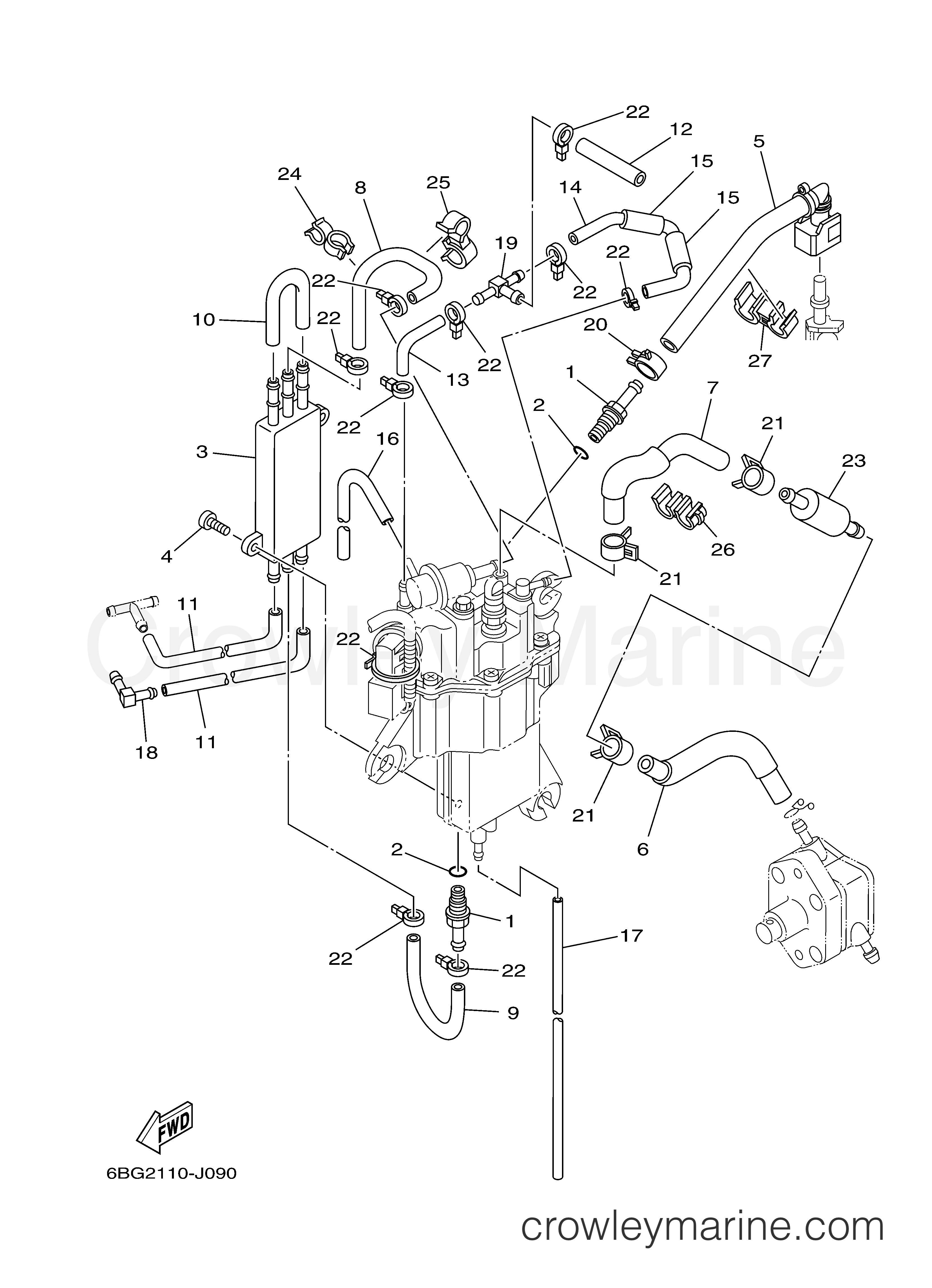Yamaha Motors F40LA - FUEL INJECTION PUMP 2