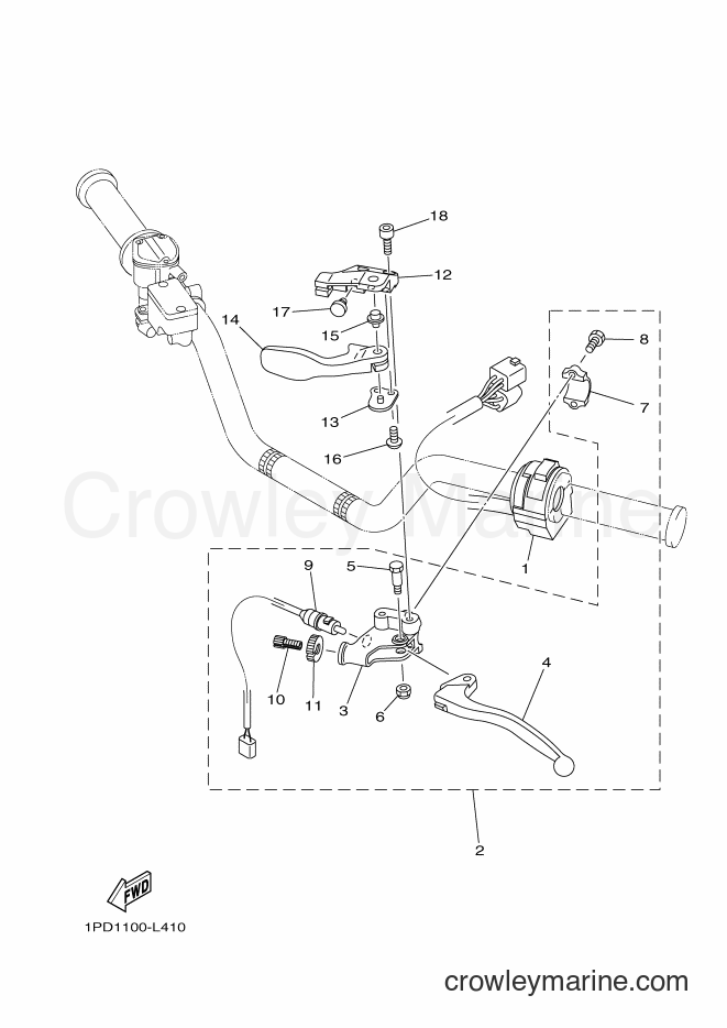 Yamaha Motors YFZ450 (1PD6) [010] - HANDLE SWITCH & LEVER