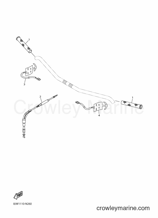 Yamaha Motors SRV10LD (8JX5) [010] - CONTROL CABLE