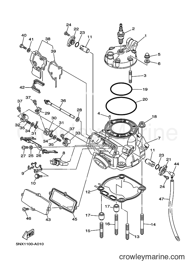 2015 Dirt Bike YZ250 - YZ250 (1SSD) [020] - CYLINDER HEAD