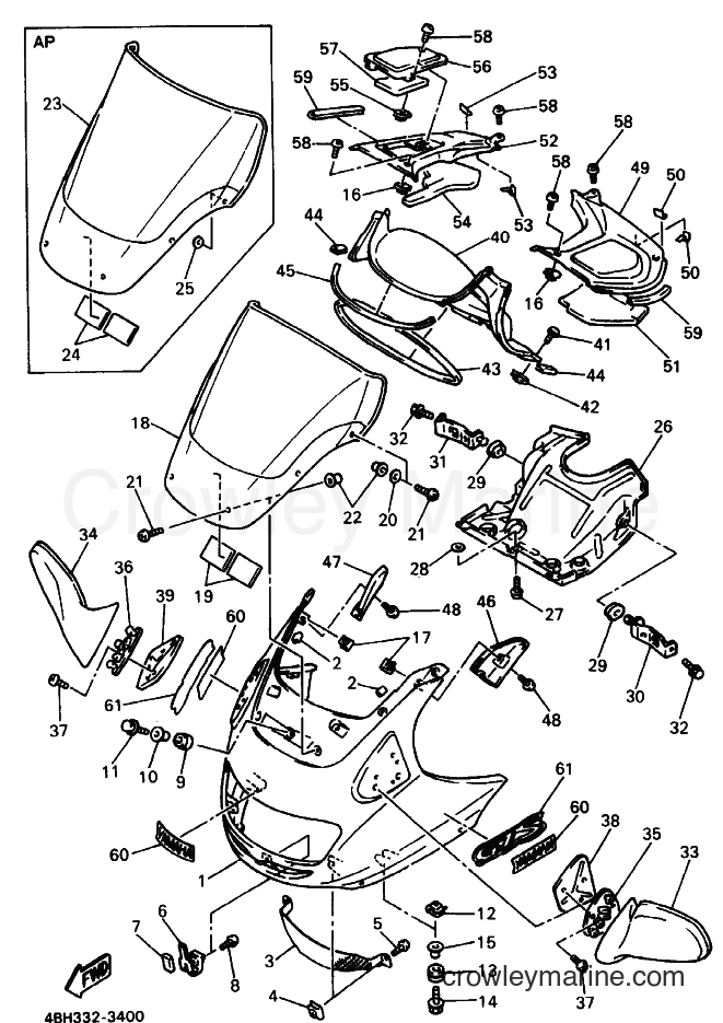 Yamaha Motors GTS1000A (4FV4) [99A] - COWLING 1