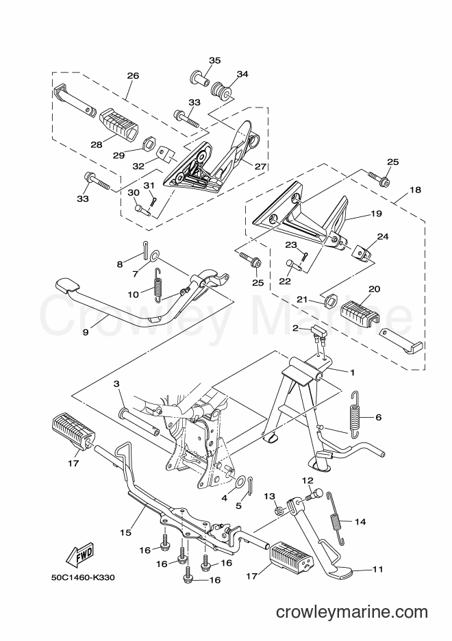 2012 Scooter T135HC - T135HC (50C2) [010] - STAND & FOOTREST