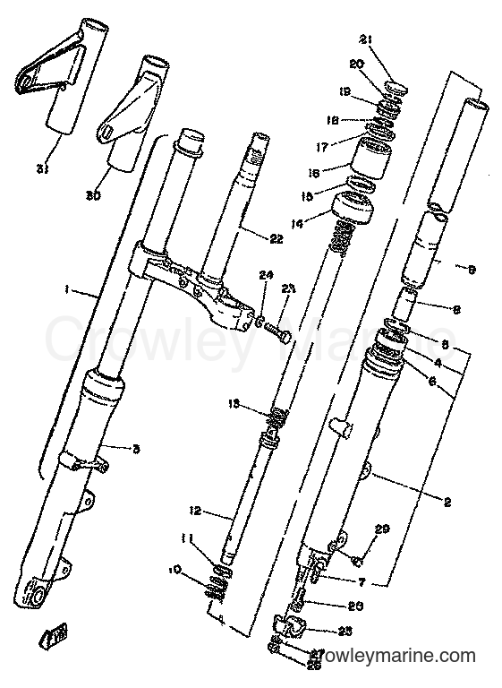 1976 Street Bike XS500 - XS500 (1H2) [999] - FRONT FORK