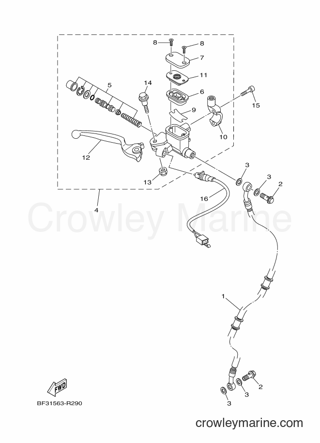 2016 Scooter T115C-5 - T115C-5 (BP41) [010] - FRONT MASTER CYLINDER