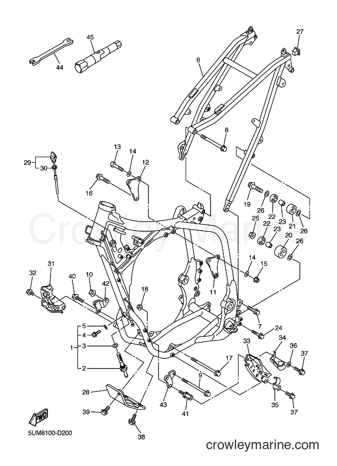 2005 Dirt Bike WR250F - WR250F (5UM9) [010] - FRAME