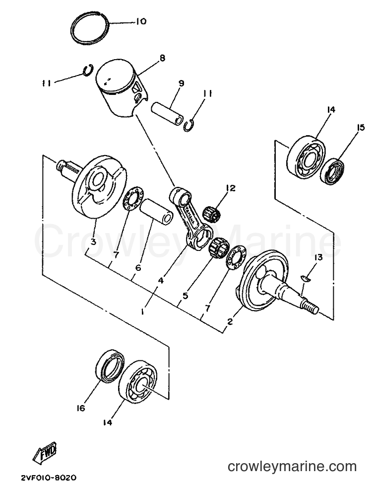 1990 Dirt Bike YZ80 - YZ80 (3ML2) [999] - CRANKSHAFT & PISTON