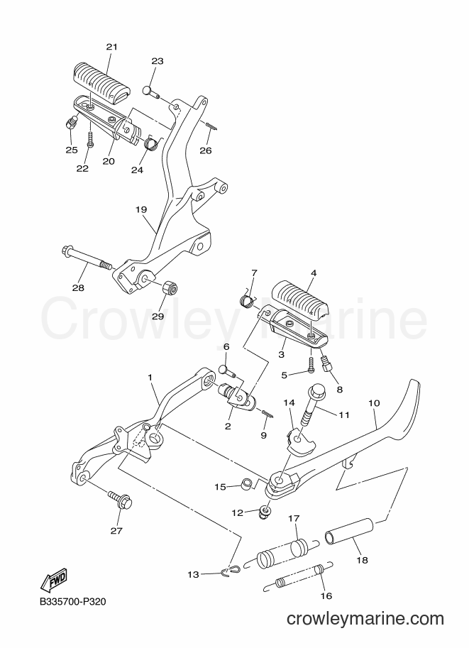 Yamaha Motors XVS950CR (B33D) [010] - STAND & FOOTREST