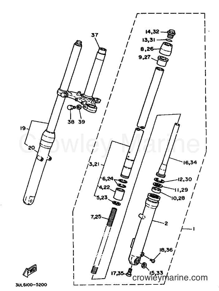 Yamaha Motors RT100 (3UL6) [020] - FRONT FORK