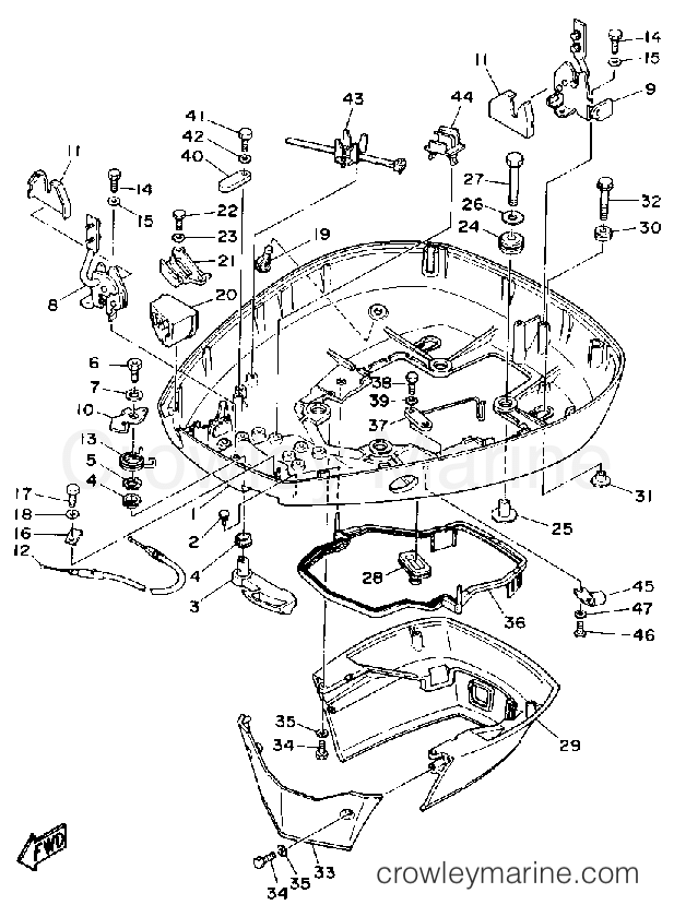 Yamaha Motors L150ETXDA - BOTTOM COWLING