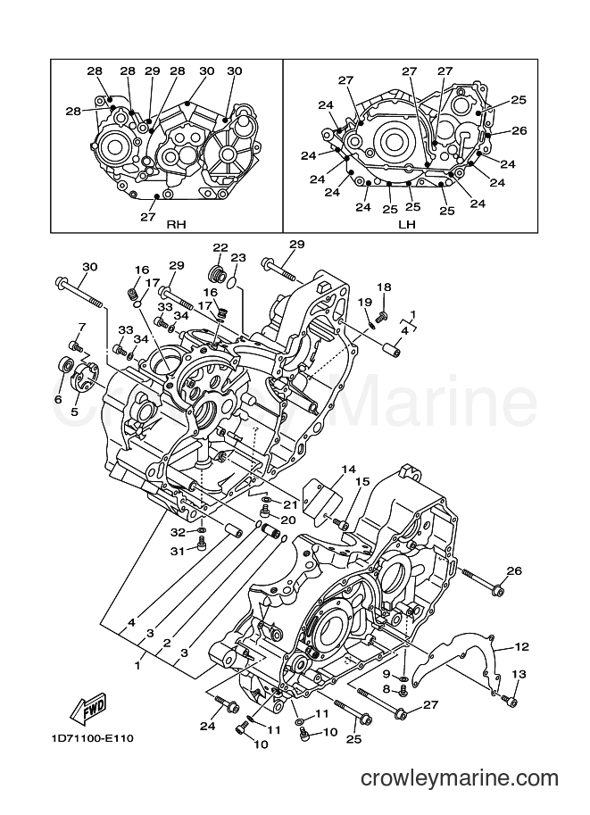 Yamaha Motors XV1900 (1D73) [010] - CRANKCASE