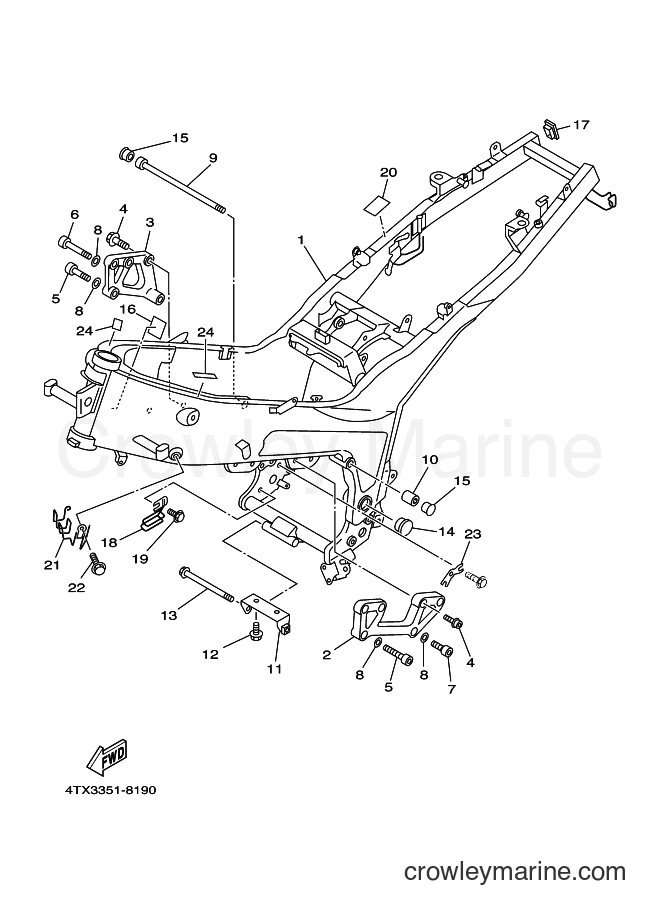 1998 Street Bike TDM850 - TDM850 (4TX3) [050] - FRAME