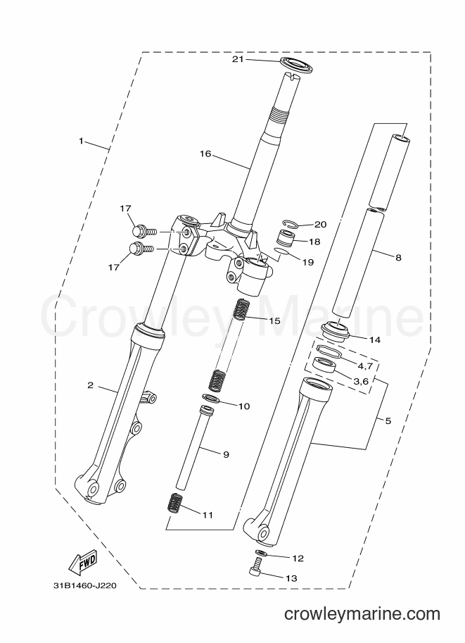 Yamaha Motors T115SE (31B3) [010] - FRONT FORK