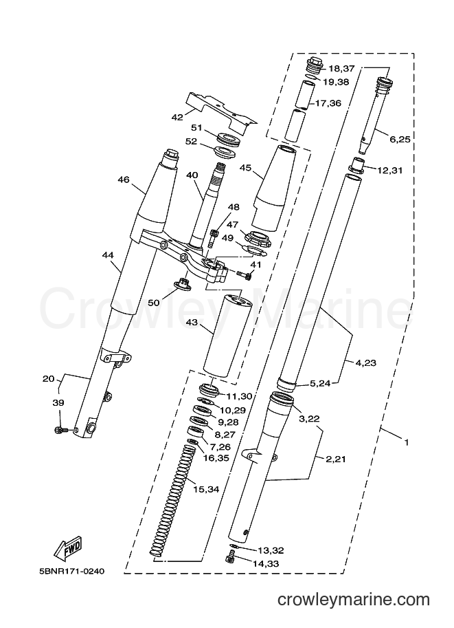 Yamaha Motors XVS650A (5BNR) [010] - FRONT FORK